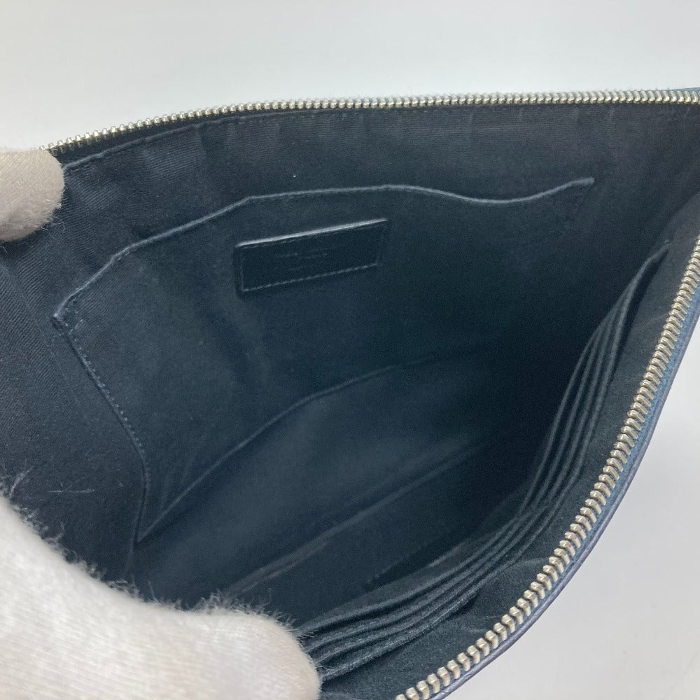 SAINT LAURENT PARIS Clutch bag 397294 leather Dark navy Pouch Classic Saint Laurent Mini Zip Tablet Sleeve mens Used Authentic