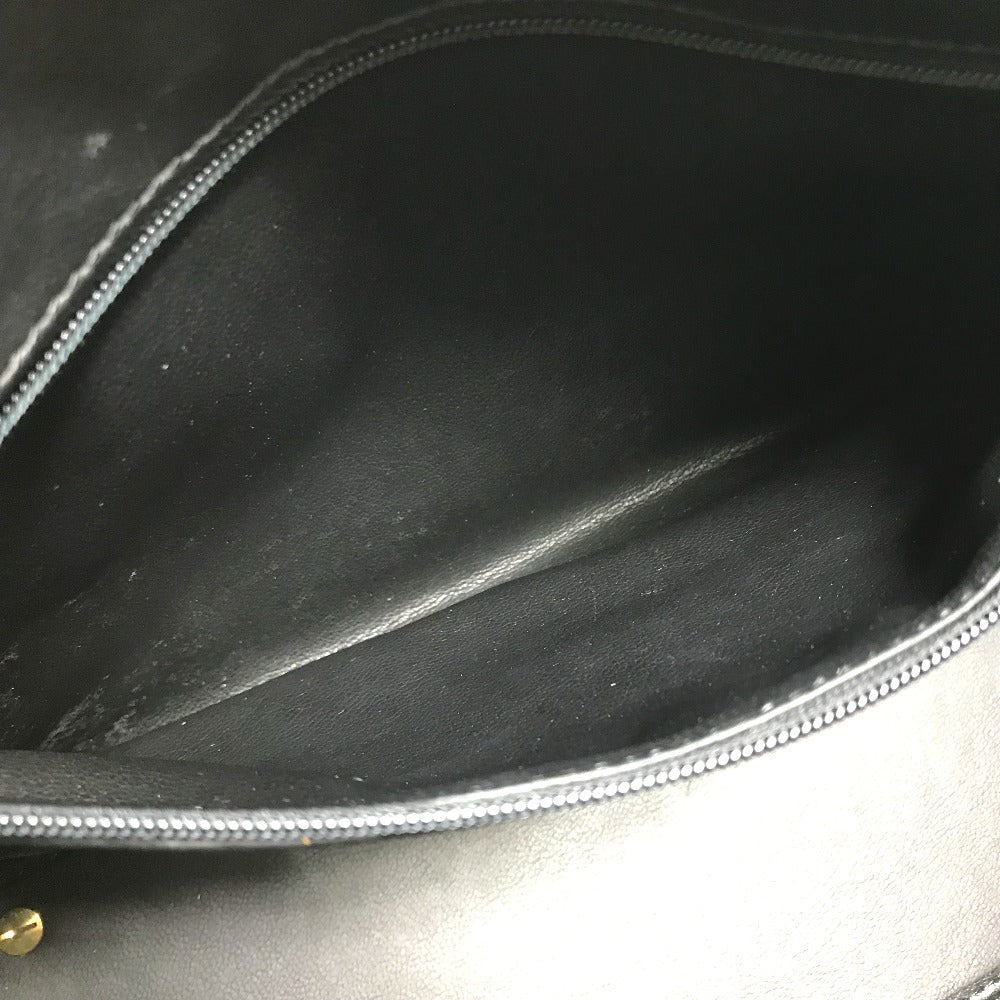 YVES SAINT LAURENT Handbag Calf leather Black x white Y motif Women Used Authentic