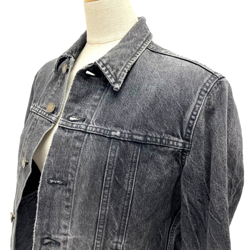 SAINT LAURENT PARIS Denim Jacket 484738 Cotton denim black Heart emblem Logo button Women S Used Authentic