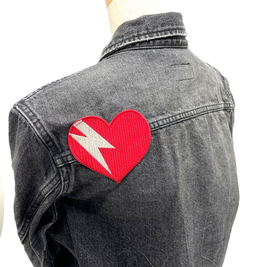 SAINT LAURENT PARIS Denim Jacket 484738 Cotton denim black Heart emblem Logo button Women S Used Authentic