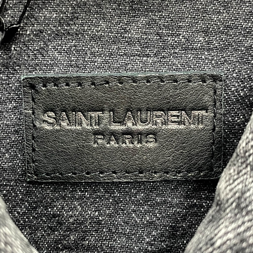 SAINT LAURENT PARIS Denim Jacket 484738 Cotton denim black Heart emblem Logo button Women S Used Authentic