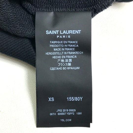 SAINT LAURENT PARIS Hoodie 605507 cotton black Jardin Majorelle Hoodie Hoodie mens XS Used Authentic