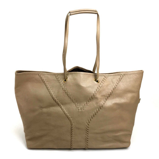 YVES SAINT LAURENT Tote Bag 265702 leather beige reversible Neo-double Women Used Authentic