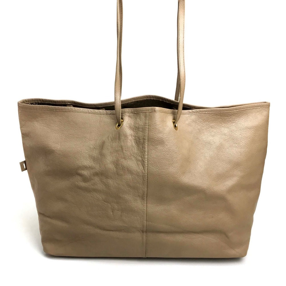 YVES SAINT LAURENT Tote Bag 265702 leather beige reversible Neo-double Women Used Authentic