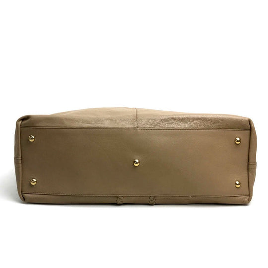 YVES SAINT LAURENT Tote Bag 265702 leather beige reversible Neo-double Women Used Authentic