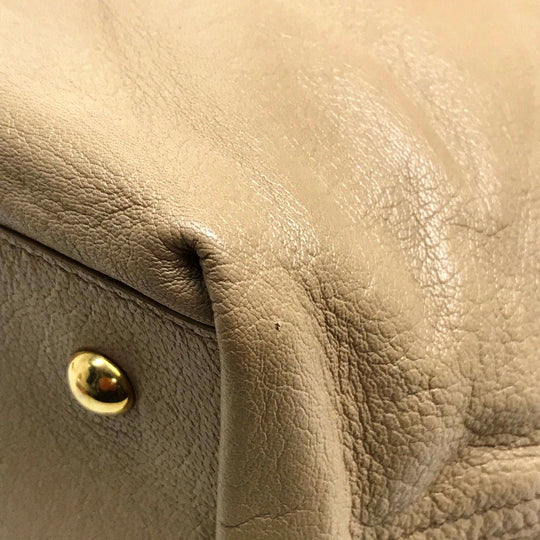 YVES SAINT LAURENT Tote Bag 265702 leather beige reversible Neo-double Women Used Authentic