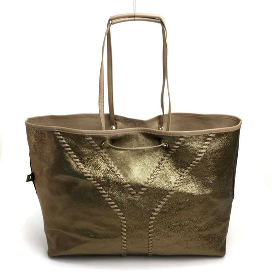 YVES SAINT LAURENT Tote Bag 265702 leather beige reversible Neo-double Women Used Authentic