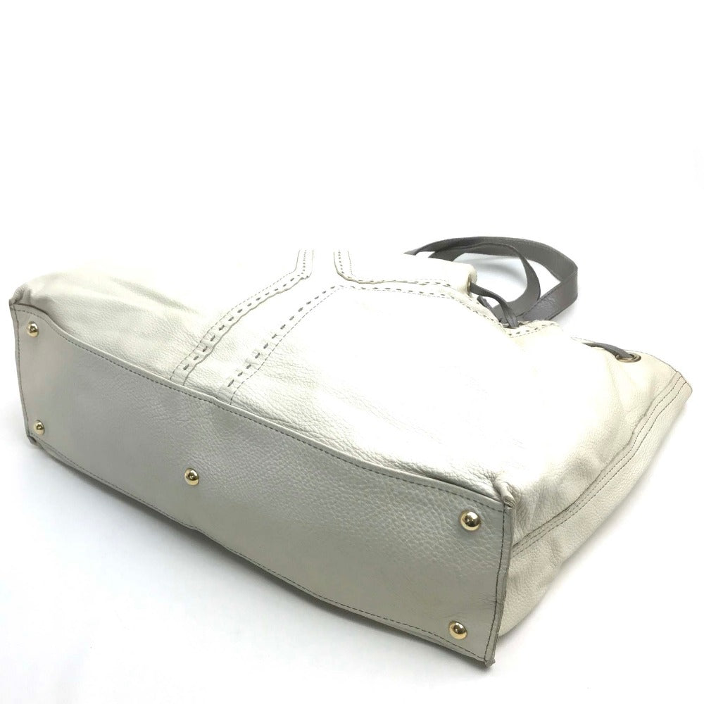 YVES SAINT LAURENT Tote Bag leather Charcoal gray type reversible sack double Women Used Authentic