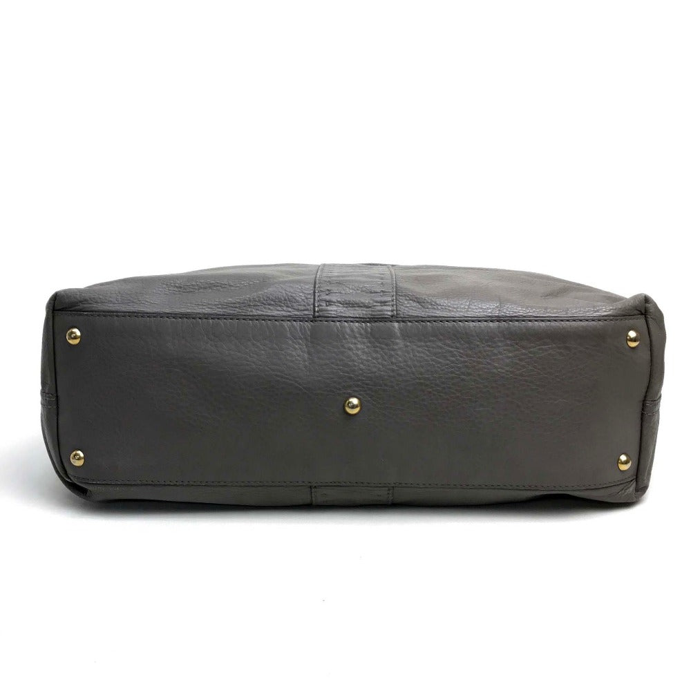 YVES SAINT LAURENT Tote Bag leather Charcoal gray type reversible sack double Women Used Authentic