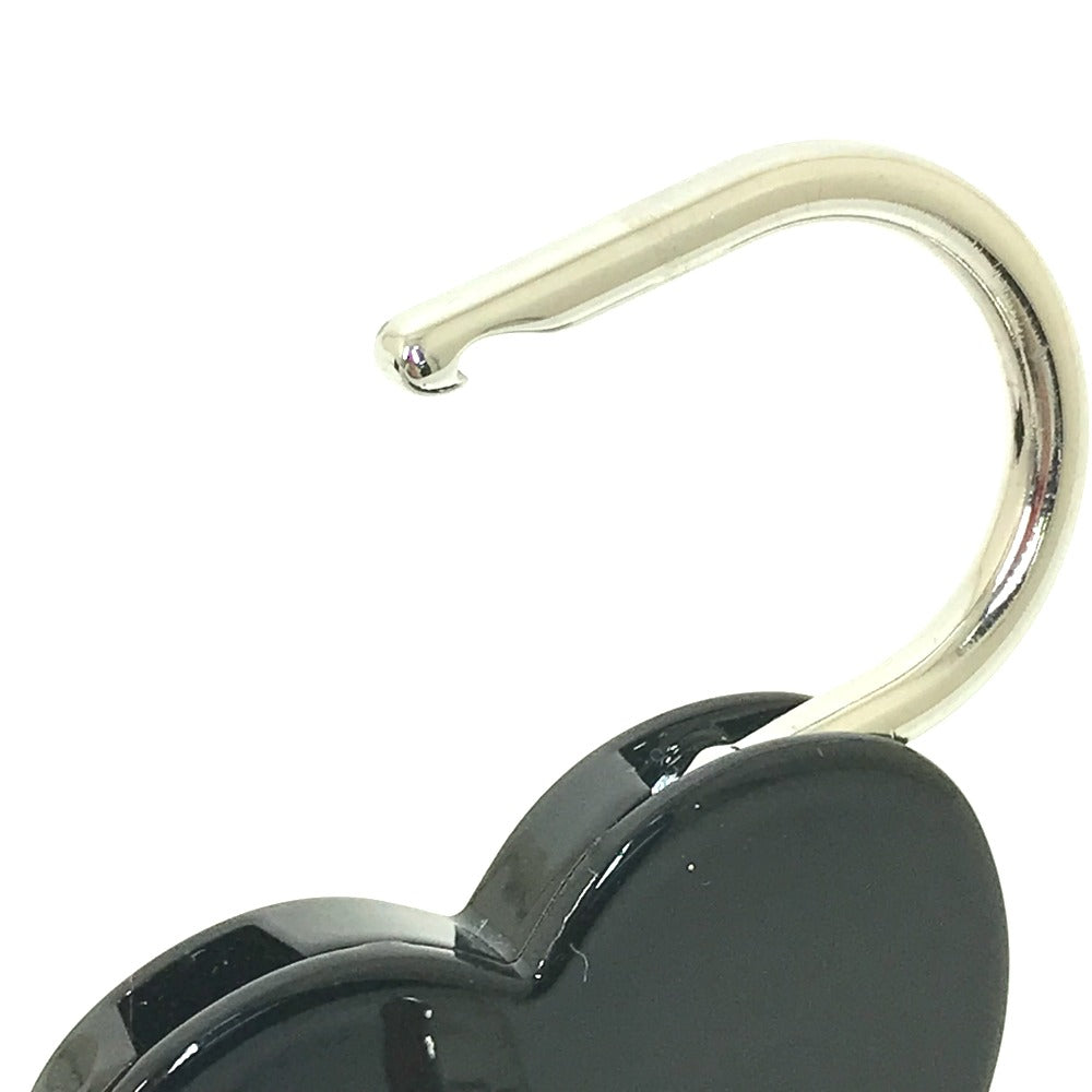 SAINT LAURENT PARIS Key ring metal black Key padlock logo heart Women Used Authentic