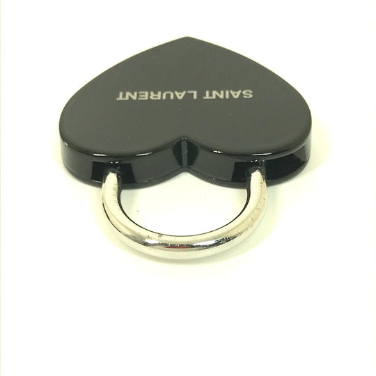 SAINT LAURENT PARIS Key ring metal black Key padlock logo heart Women Used Authentic