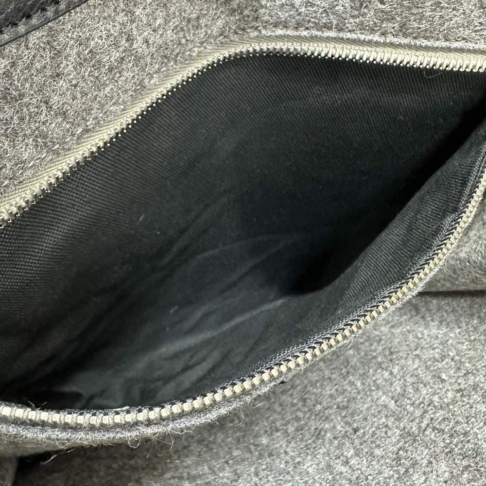 SAINT LAURENT PARIS Tote Bag 632539 Felt / leather gray Shoulder Bag RIVE GAUCHE Women Used Authentic