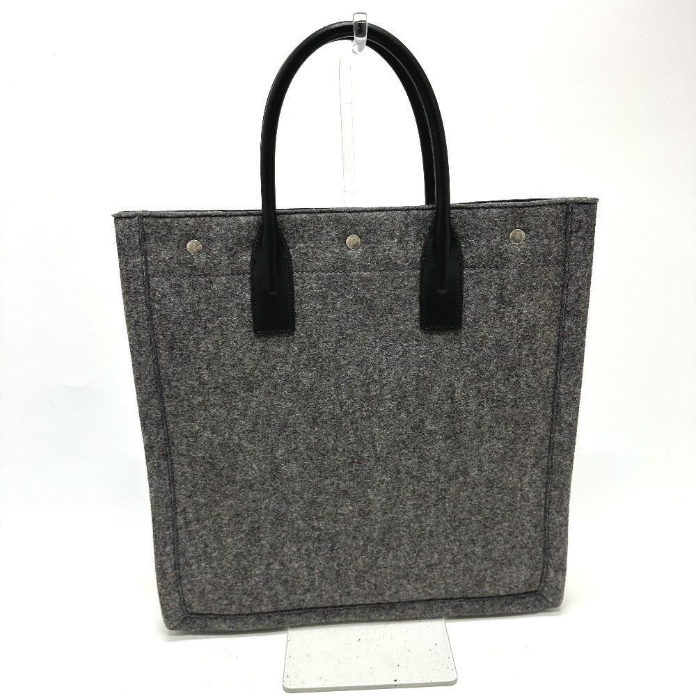SAINT LAURENT PARIS Tote Bag 632539 Felt / leather gray Shoulder Bag RIVE GAUCHE Women Used Authentic