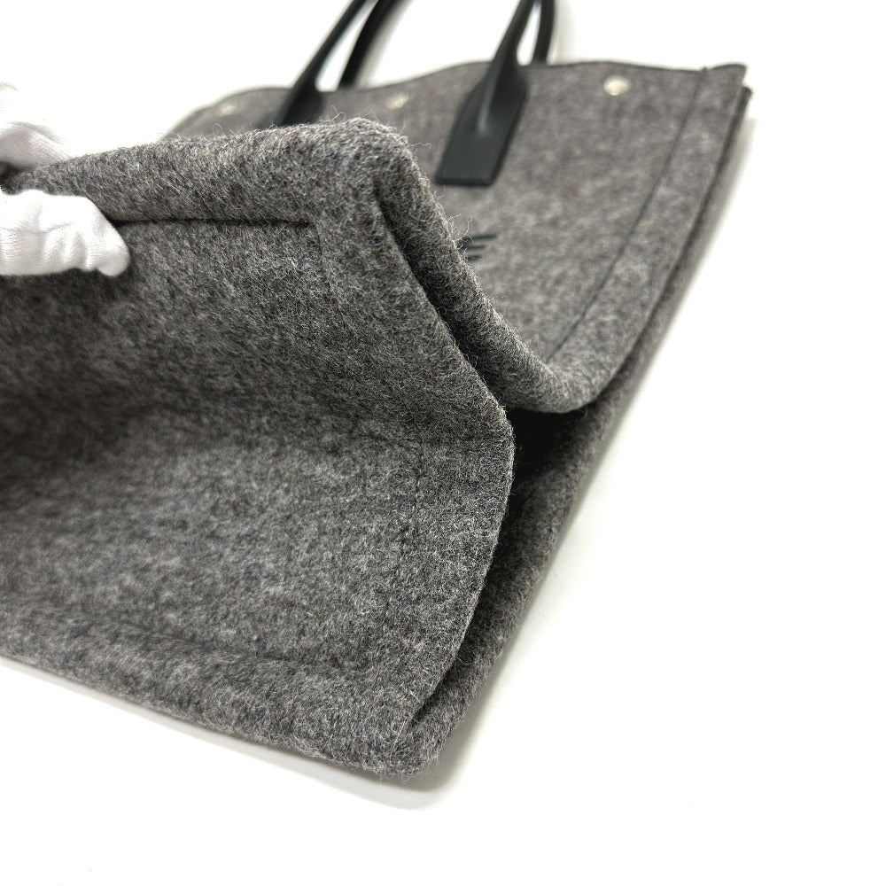 SAINT LAURENT PARIS Tote Bag 632539 Felt / leather gray Shoulder Bag RIVE GAUCHE Women Used Authentic