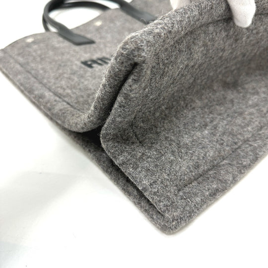 SAINT LAURENT PARIS Tote Bag 632539 Felt / leather gray Shoulder Bag RIVE GAUCHE Women Used Authentic