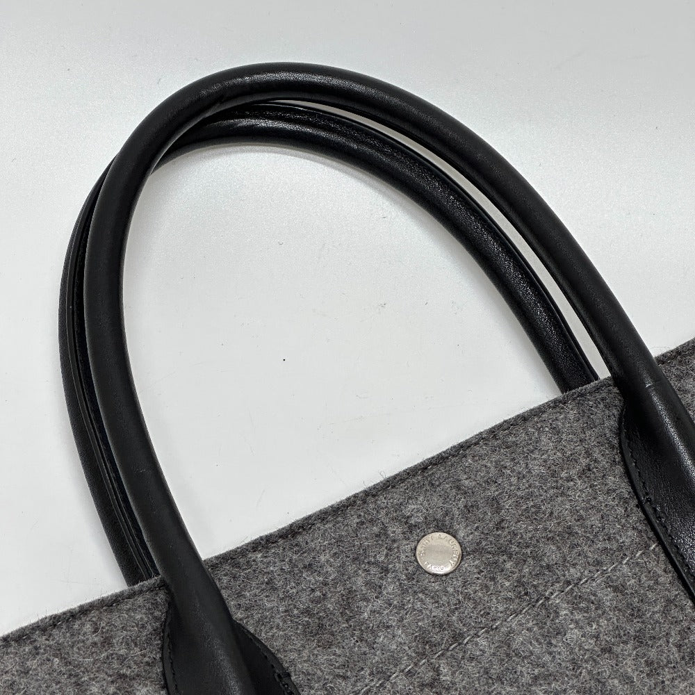 SAINT LAURENT PARIS Tote Bag 632539 Felt / leather gray Shoulder Bag RIVE GAUCHE Women Used Authentic