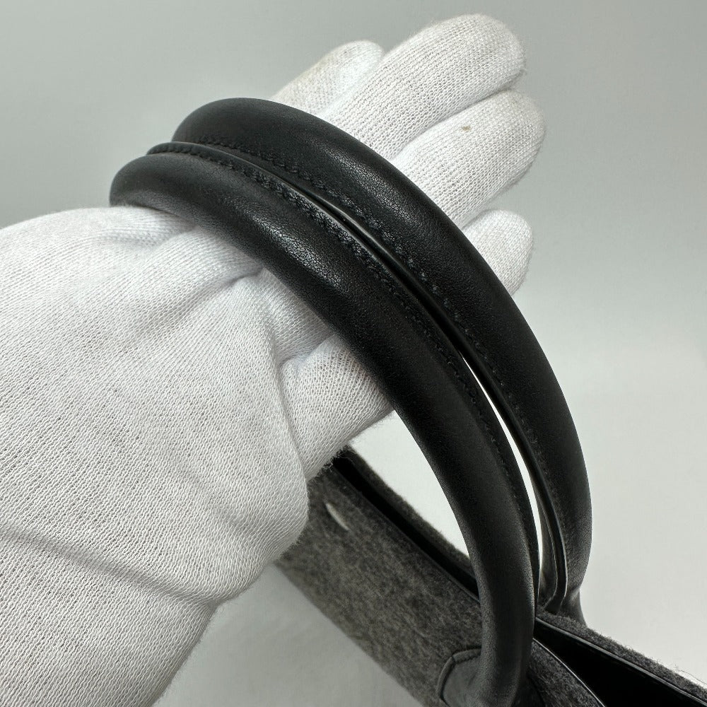 SAINT LAURENT PARIS Tote Bag 632539 Felt / leather gray Shoulder Bag RIVE GAUCHE Women Used Authentic