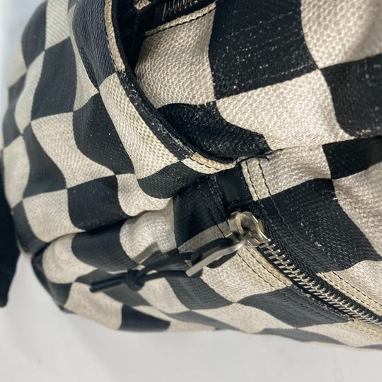 SAINT LAURENT PARIS Backpack 609109 Leather / coated canvas beige Grid pattern mens Used Authentic