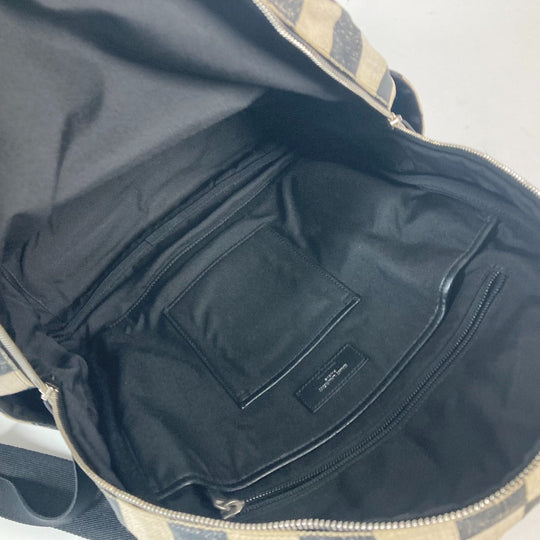 SAINT LAURENT PARIS Backpack 609109 Leather / coated canvas beige Grid pattern mens Used Authentic