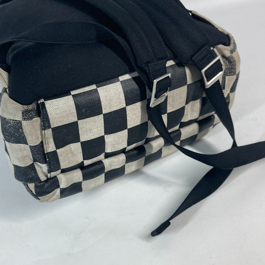 SAINT LAURENT PARIS Backpack 609109 Leather / coated canvas beige Grid pattern mens Used Authentic