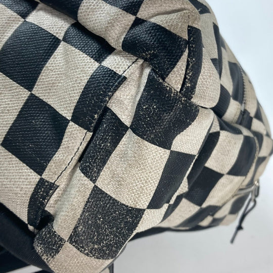 SAINT LAURENT PARIS Backpack 609109 Leather / coated canvas beige Grid pattern mens Used Authentic