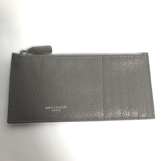 YVES SAINT LAURENT Long Wallet Purse 504981 leather gray Long wallet Sac de Jules Women Used Authentic