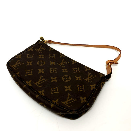 LOUIS VUITTON Accessory pouch M51980 Monogram canvas Brown Women Used Authentic
