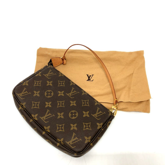 LOUIS VUITTON Accessory pouch M51980 Monogram canvas Brown Women Used Authentic