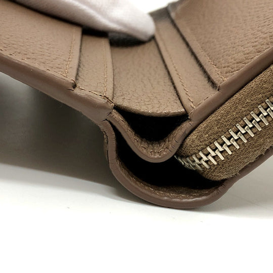 SAINT LAURENT PARIS Folded wallet 668319 leather Brown logo Women Used Authentic