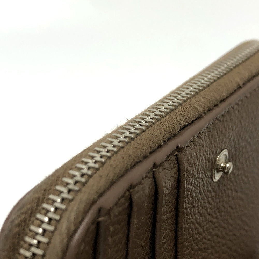 SAINT LAURENT PARIS Folded wallet 668319 leather Brown logo Women Used Authentic