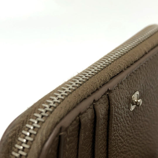 SAINT LAURENT PARIS Folded wallet 668319 leather Brown logo Women Used Authentic