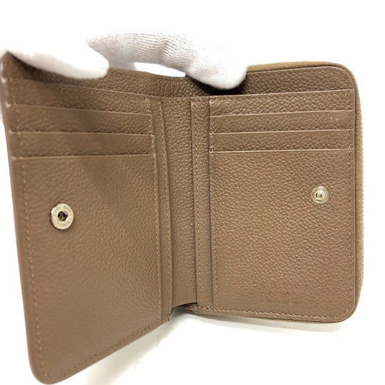 SAINT LAURENT PARIS Folded wallet 668319 leather Brown logo Women Used Authentic