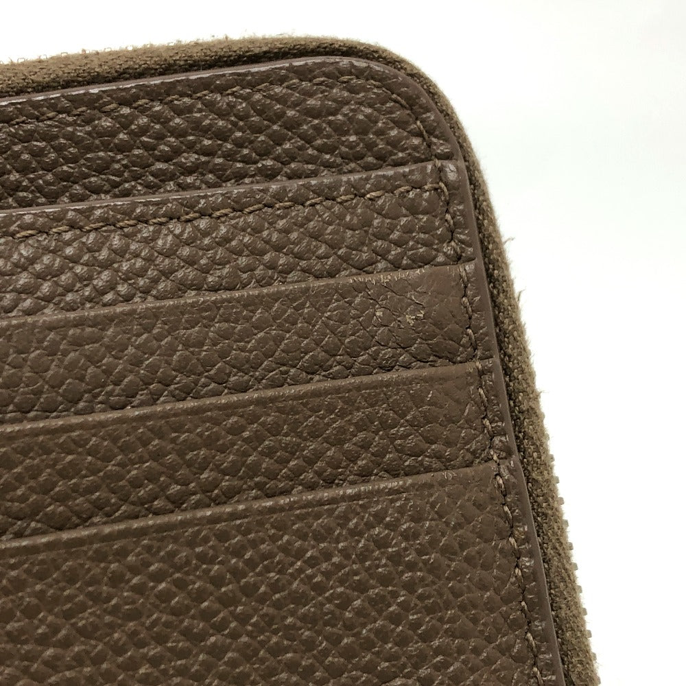 SAINT LAURENT PARIS Folded wallet 668319 leather Brown logo Women Used Authentic