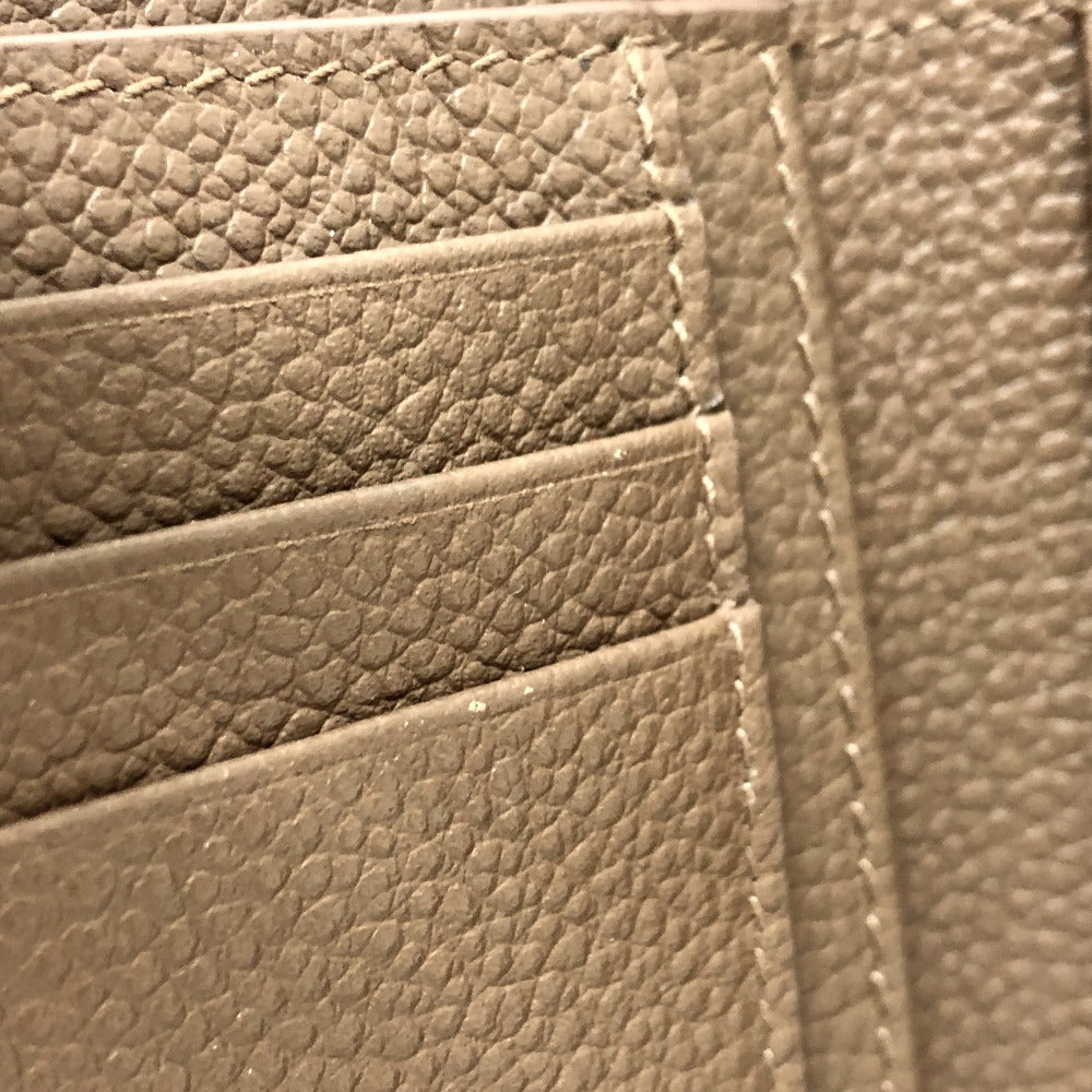 SAINT LAURENT PARIS Folded wallet 668319 leather Brown logo Women Used Authentic