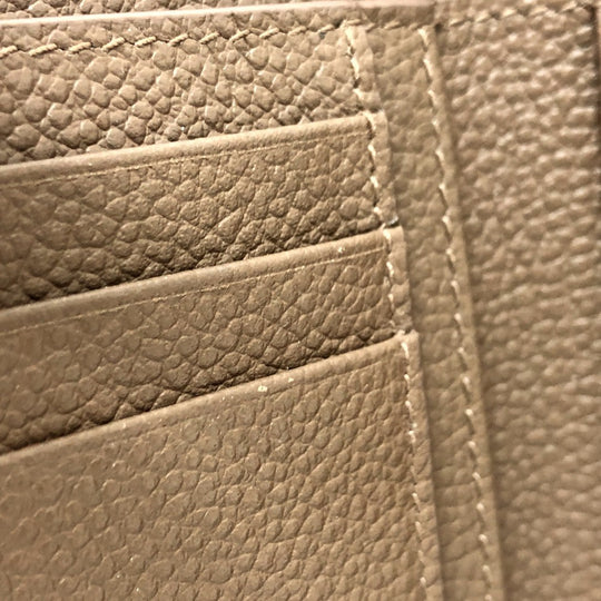 SAINT LAURENT PARIS Folded wallet 668319 leather Brown logo Women Used Authentic