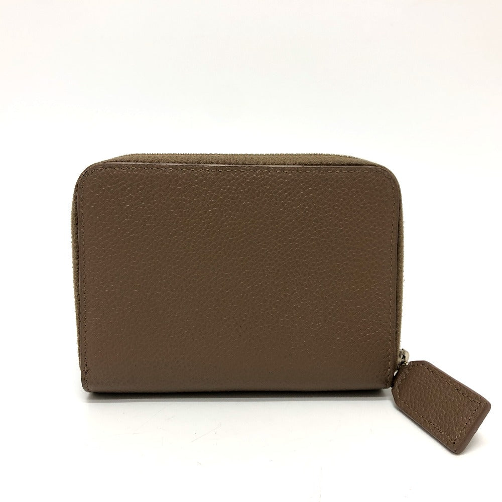 SAINT LAURENT PARIS Folded wallet 668319 leather Brown logo Women Used Authentic