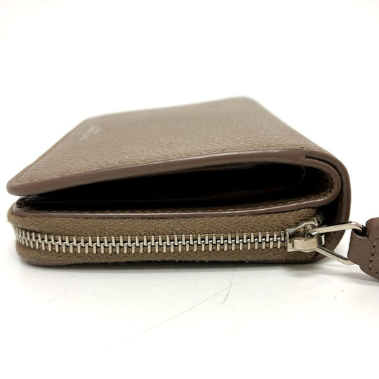 SAINT LAURENT PARIS Folded wallet 668319 leather Brown logo Women Used Authentic