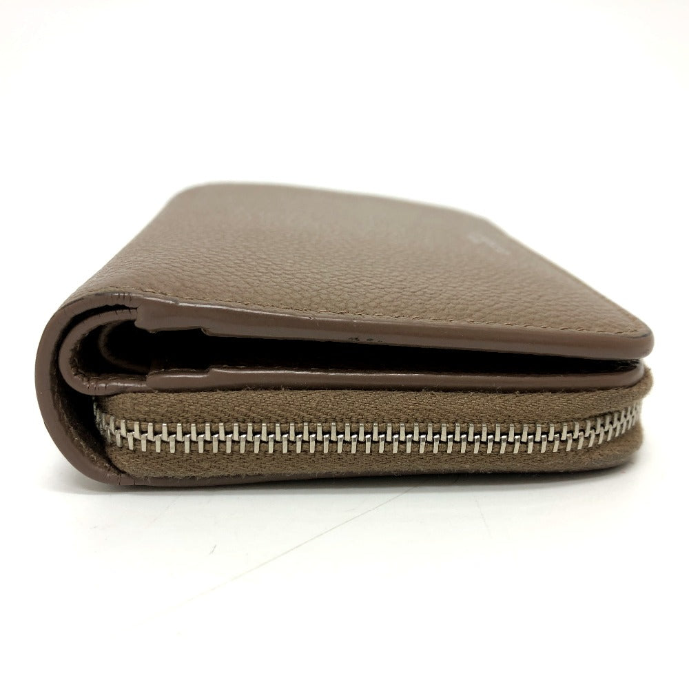 SAINT LAURENT PARIS Folded wallet 668319 leather Brown logo Women Used Authentic