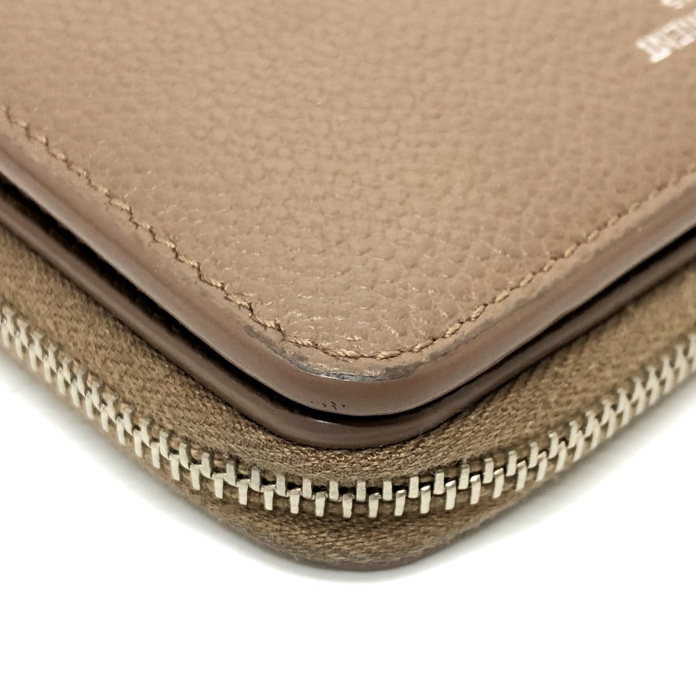 SAINT LAURENT PARIS Folded wallet 668319 leather Brown logo Women Used Authentic