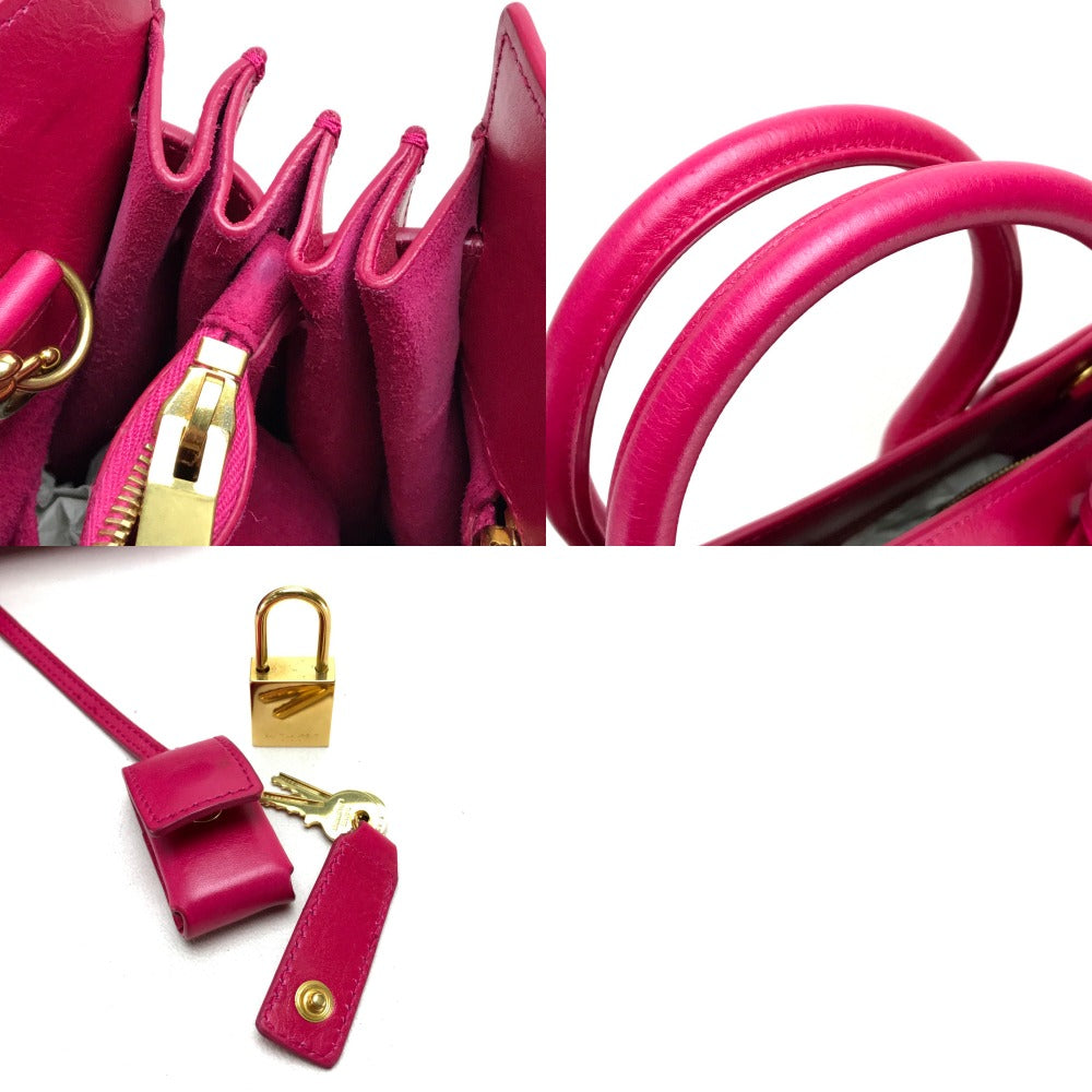 SAINT LAURENT PARIS Tote Bag 324823 leather Fusha pink Small Classic Sac de Jour Women Used Authentic