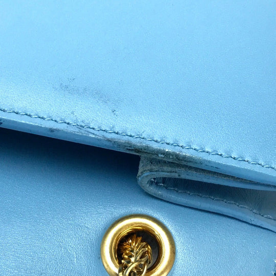 SAINT LAURENT PARIS Shoulder Bag leather sky blue Shoulder Crossbody Shoulder Bag Women Used Authentic