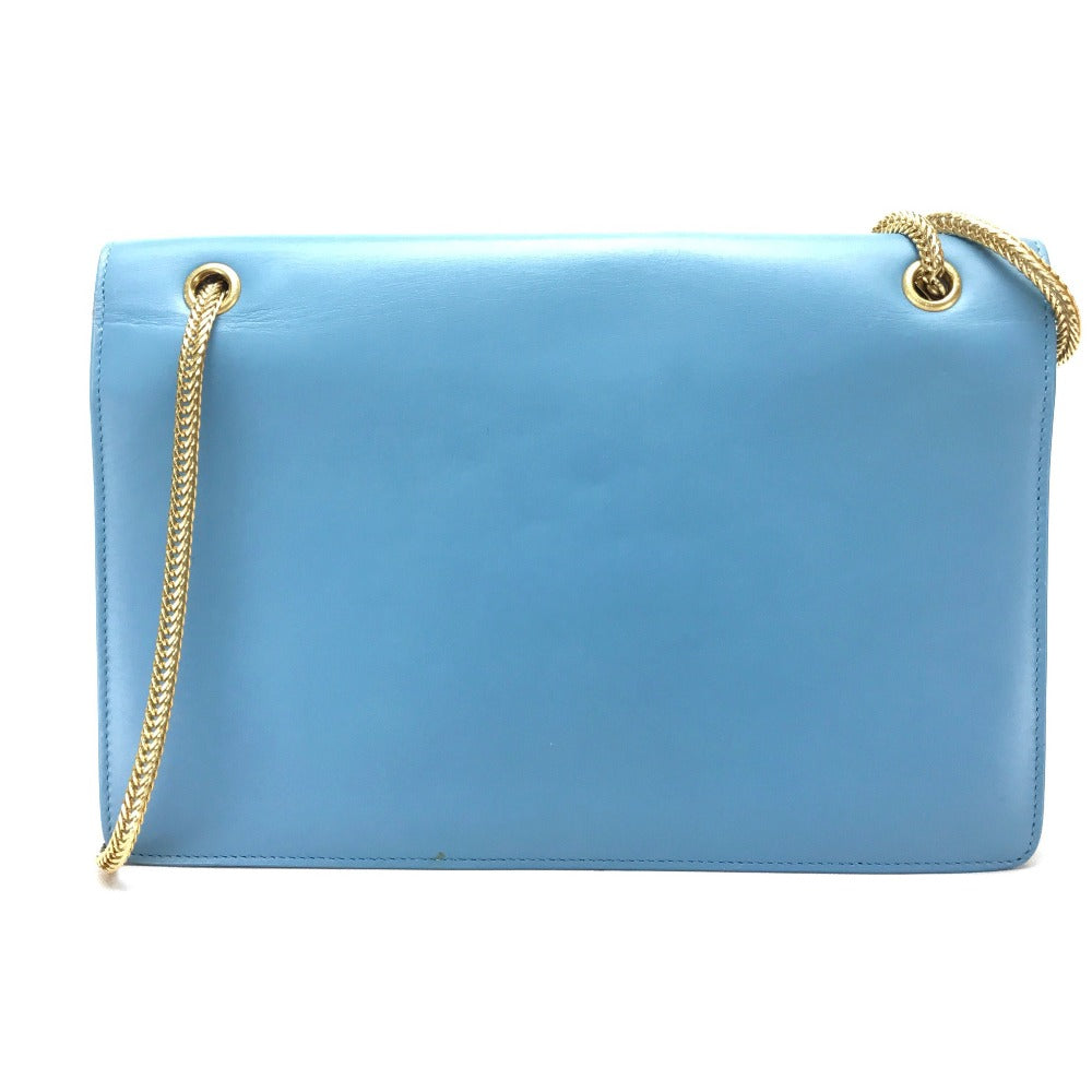 SAINT LAURENT PARIS Shoulder Bag leather sky blue Shoulder Crossbody Shoulder Bag Women Used Authentic
