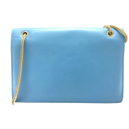 SAINT LAURENT PARIS Shoulder Bag leather sky blue Shoulder Crossbody Shoulder Bag Women Used Authentic