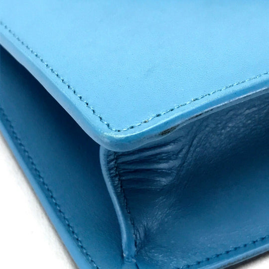 SAINT LAURENT PARIS Shoulder Bag leather sky blue Shoulder Crossbody Shoulder Bag Women Used Authentic
