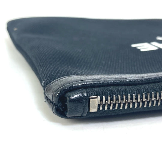 SAINT LAURENT PARIS Clutch bag 581369 Canvas / leather black RIVE GAUCHE mens Used Authentic