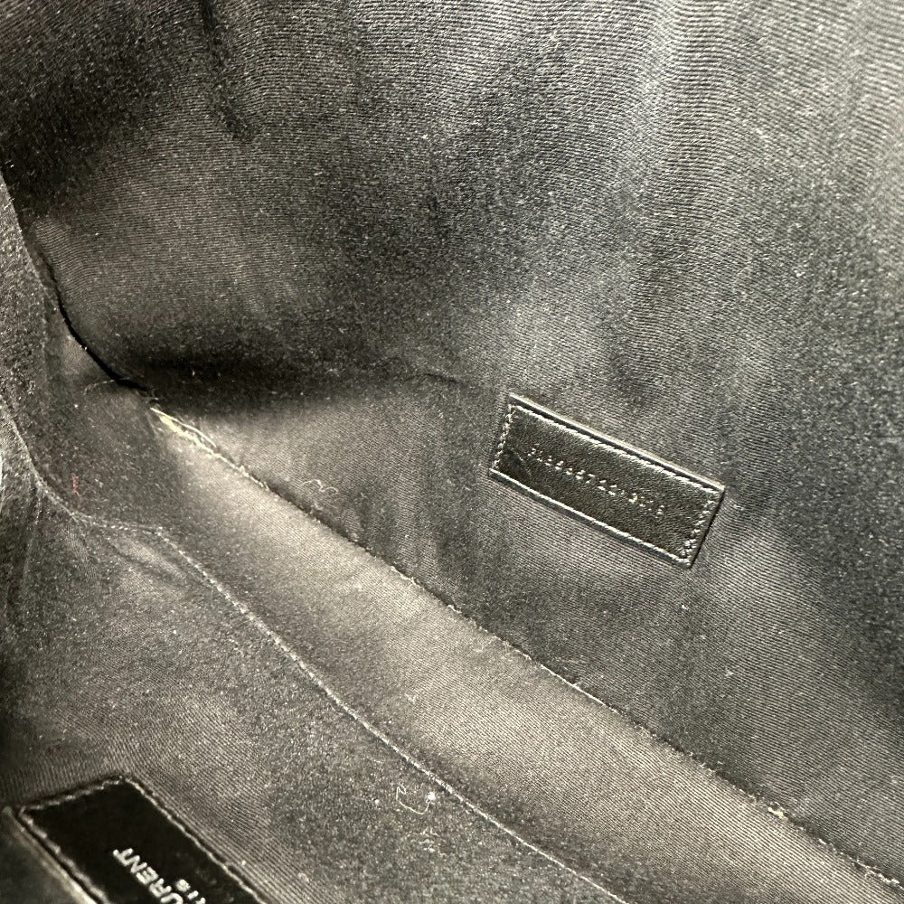 SAINT LAURENT PARIS Clutch bag 565722 Coated canvas, leather gray Pouch RIVE GAUCHE mens Used Authentic