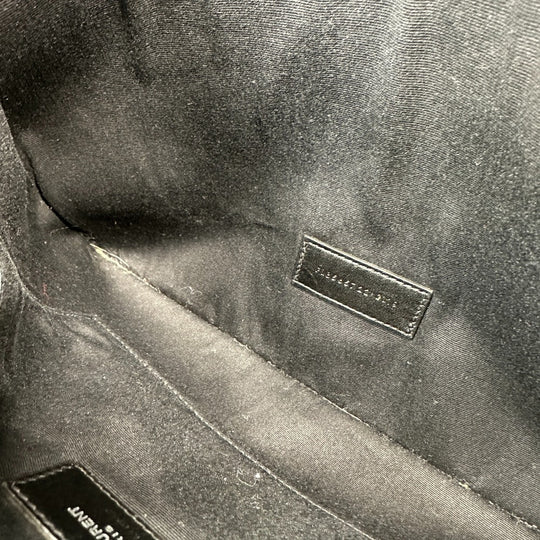 SAINT LAURENT PARIS Clutch bag 565722 Coated canvas, leather gray Pouch RIVE GAUCHE mens Used Authentic