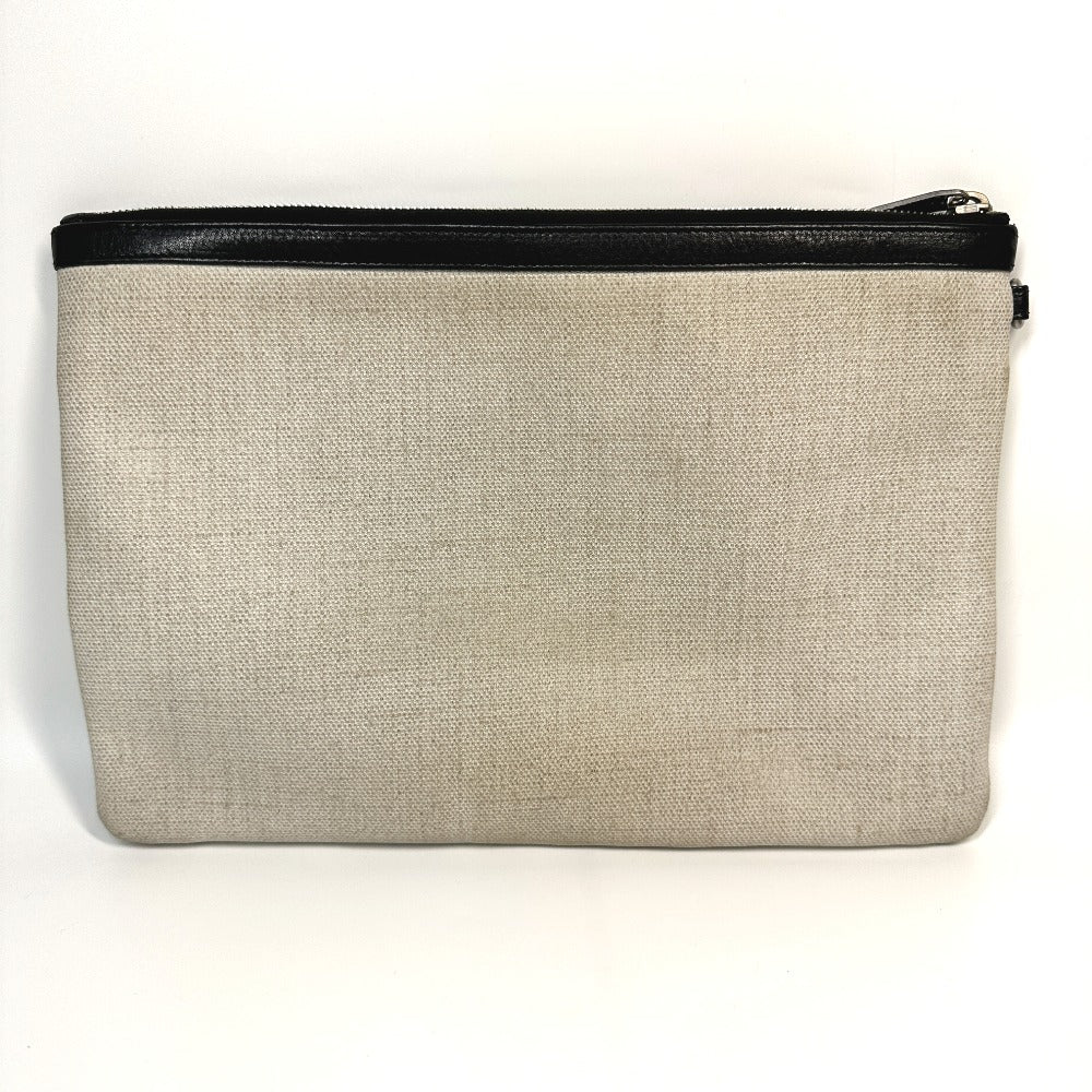 SAINT LAURENT PARIS Clutch bag 565722 Coated canvas, leather gray Pouch RIVE GAUCHE mens Used Authentic