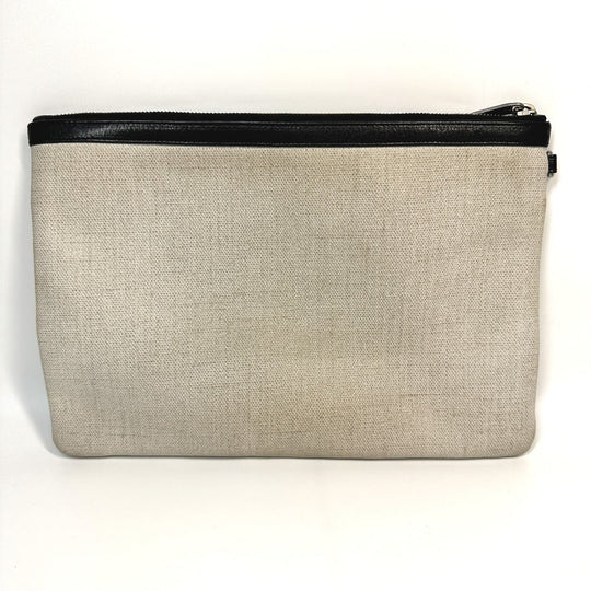 SAINT LAURENT PARIS Clutch bag 565722 Coated canvas, leather gray Pouch RIVE GAUCHE mens Used Authentic