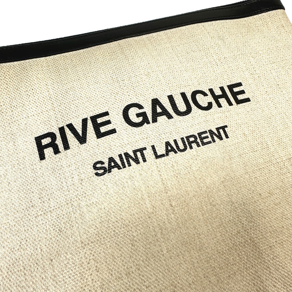 SAINT LAURENT PARIS Clutch bag 565722 Coated canvas, leather gray Pouch RIVE GAUCHE mens Used Authentic